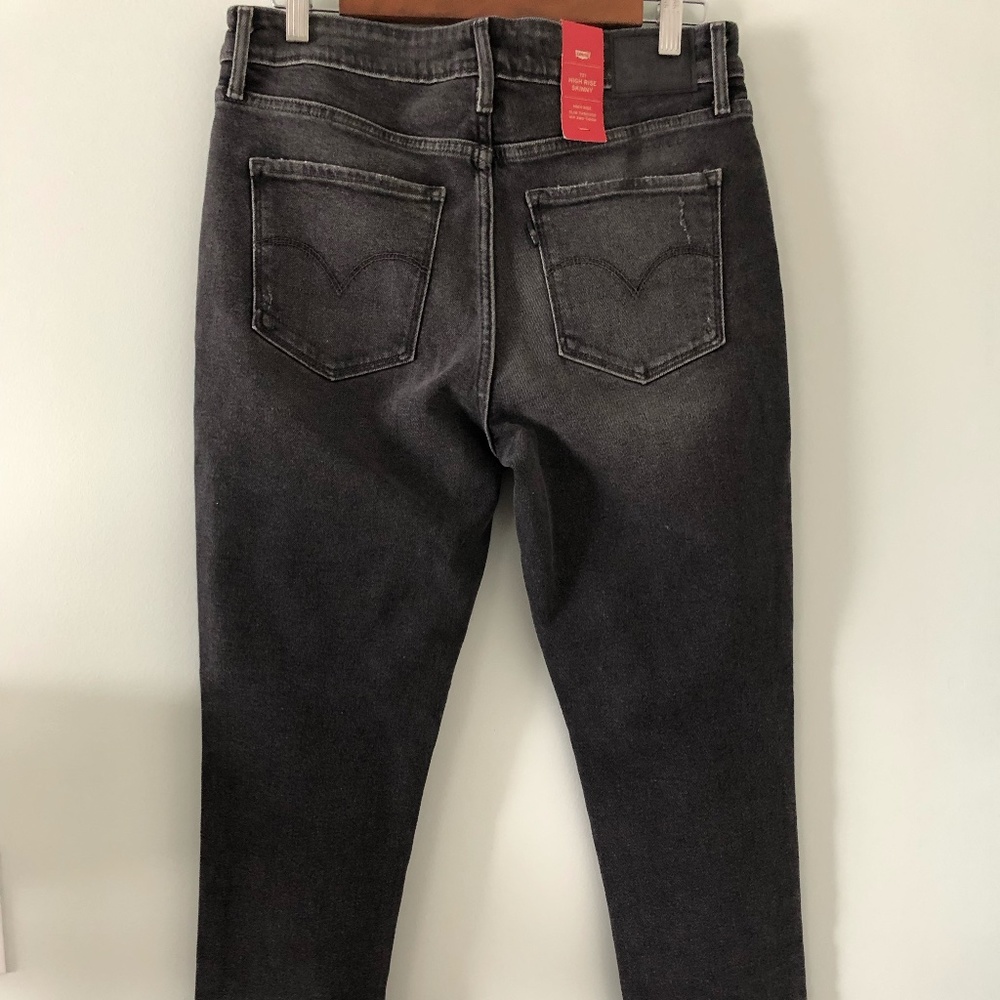Levi's 721 High Rise Distressed Black Jeans Size 30 - Picture 5 of 9